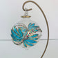 Blown Glass Ornament - Turquoise Butterfly