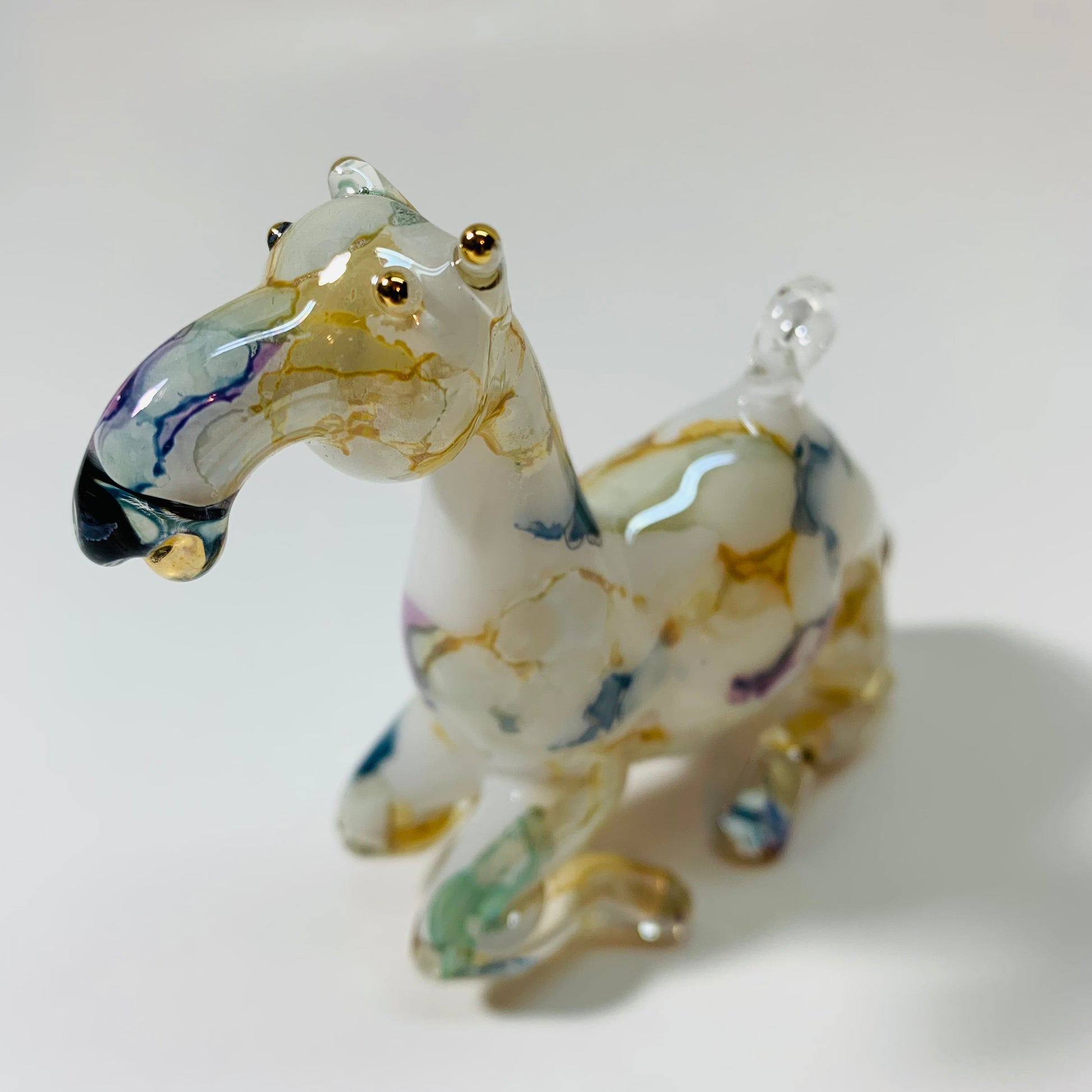 Blown Glass Ornament - Camel Multi Color