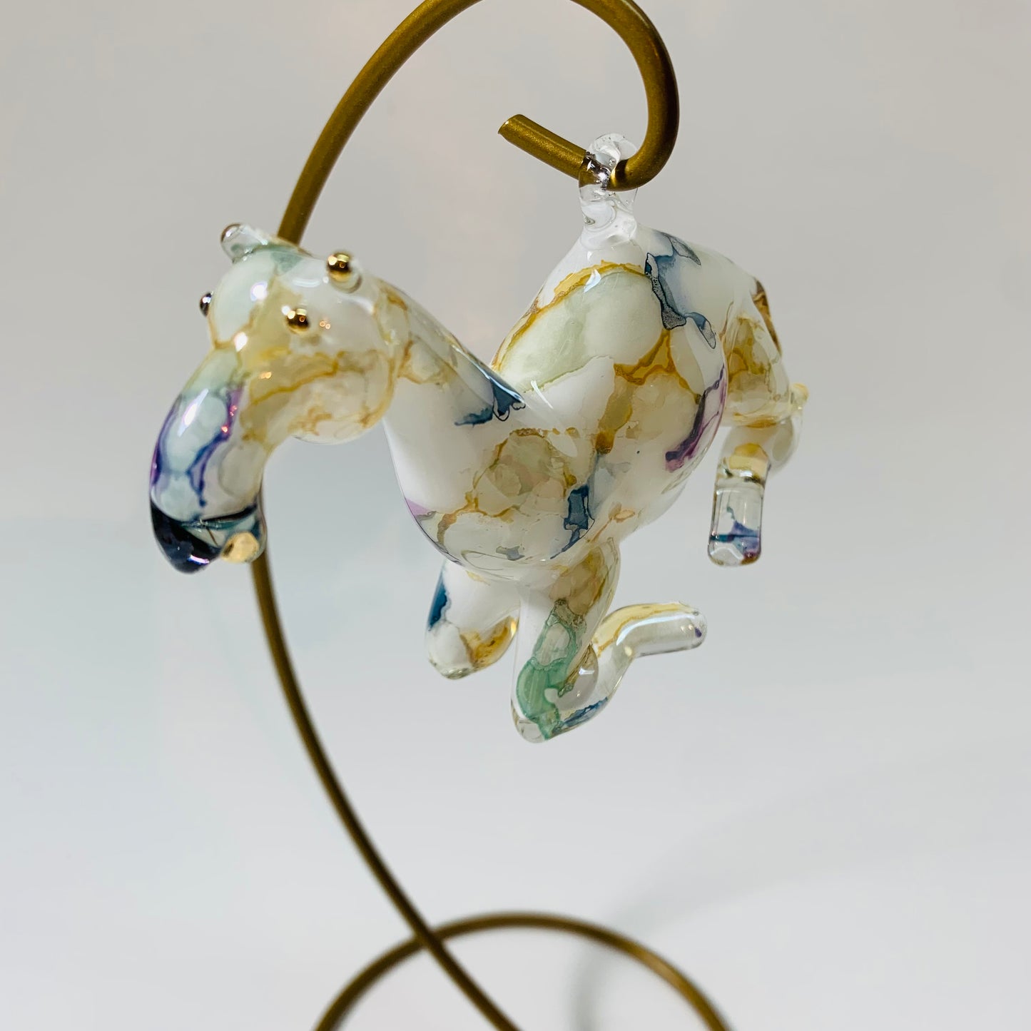 Blown Glass Ornament - Camel Multi Color