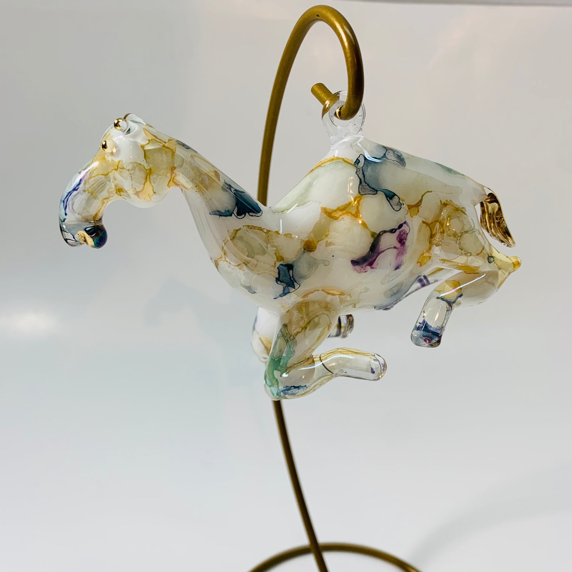 Blown Glass Ornament - Camel Multi Color