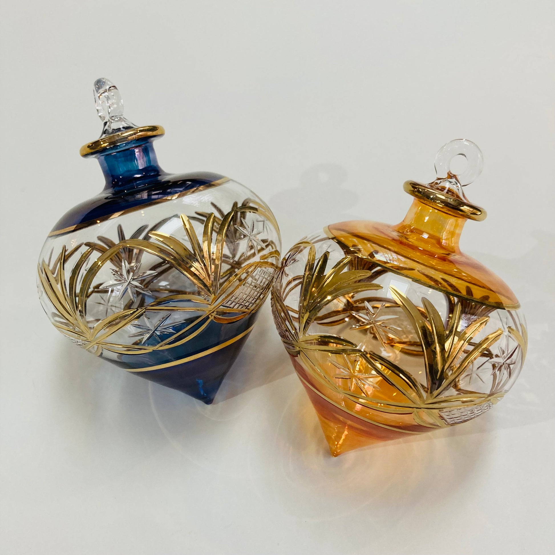 Blown Glass Ornament - Drop Amber