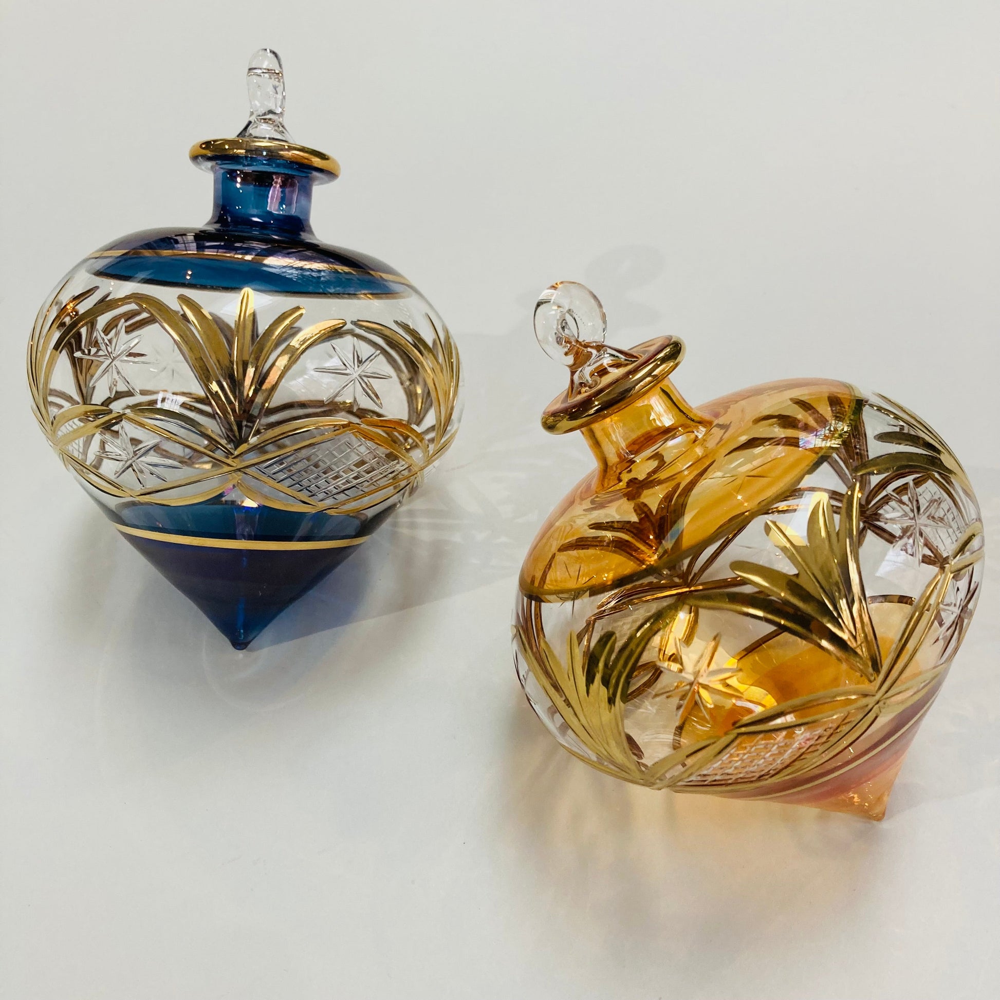 Blown Glass Ornament - Drop Amber