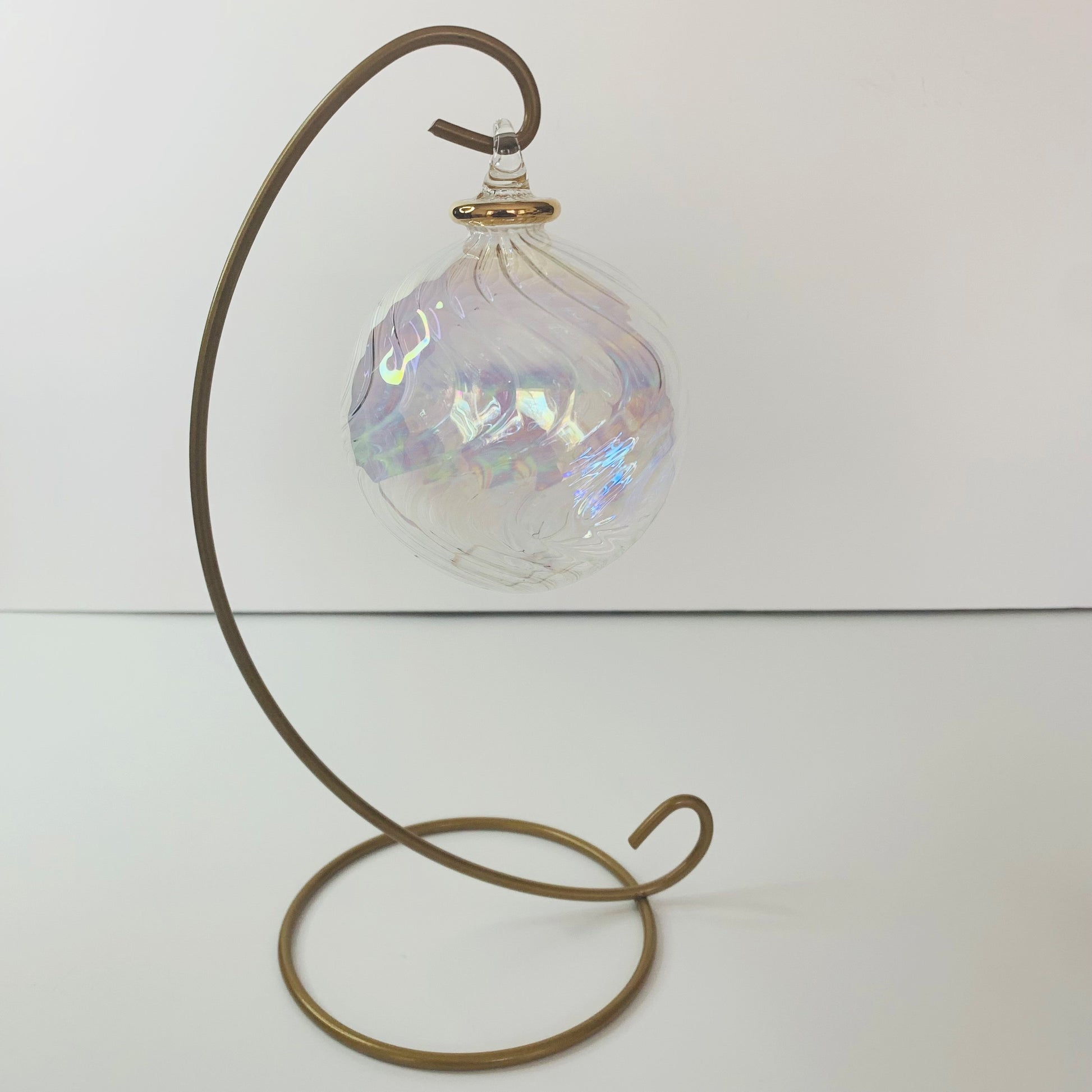 Blown Glass Ornament - Wavy Iridescent