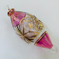 Blown Glass Oval Ornament - Pink Carousel