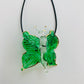 Blown Glass Butterfly Pendant - Green