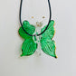 Blown Glass Butterfly Pendant - Green