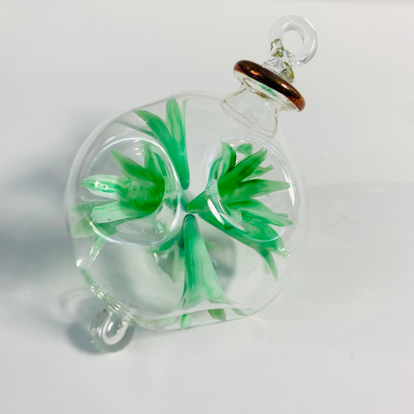 Blown Glass Ornament - Blossoms Pistachio