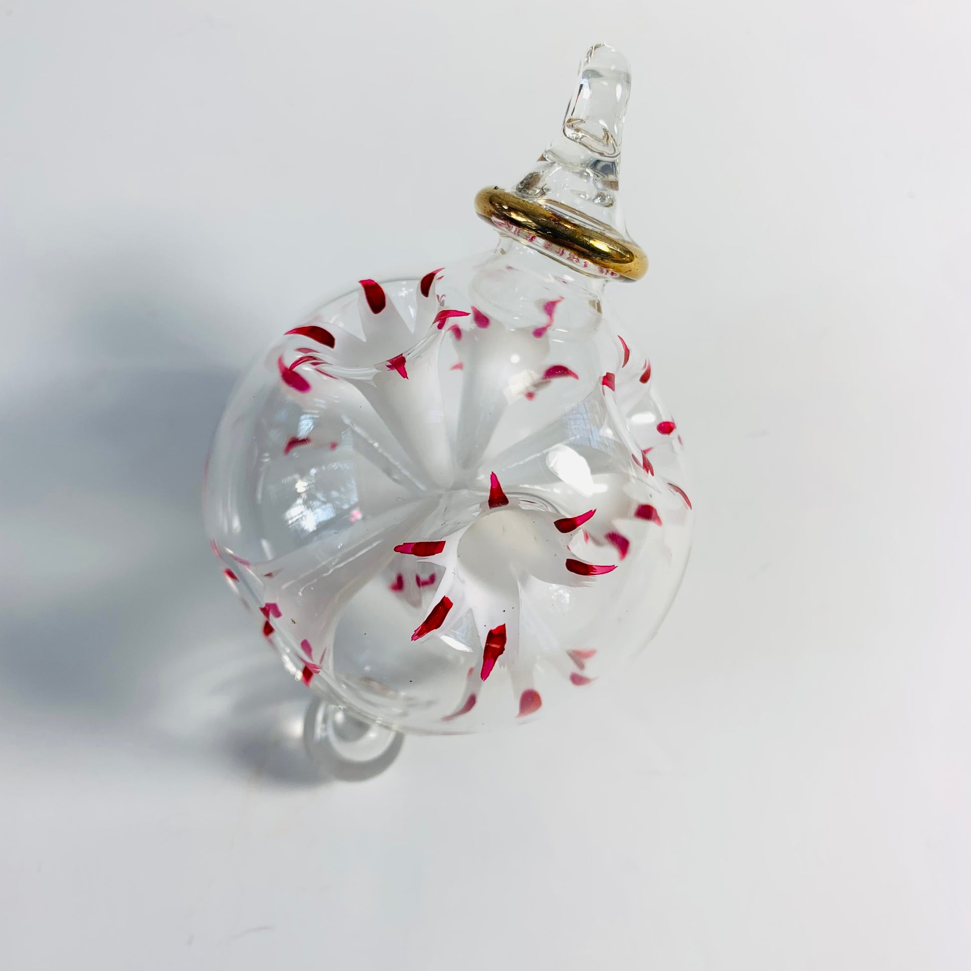Blown Glass Small Ornament - Blossoms White