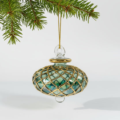Blown Glass Small Ornament - Diamond Toupie