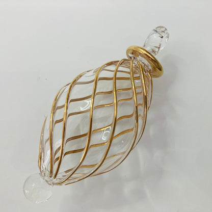 Blown Glass Small Ornament - Swirl Oval