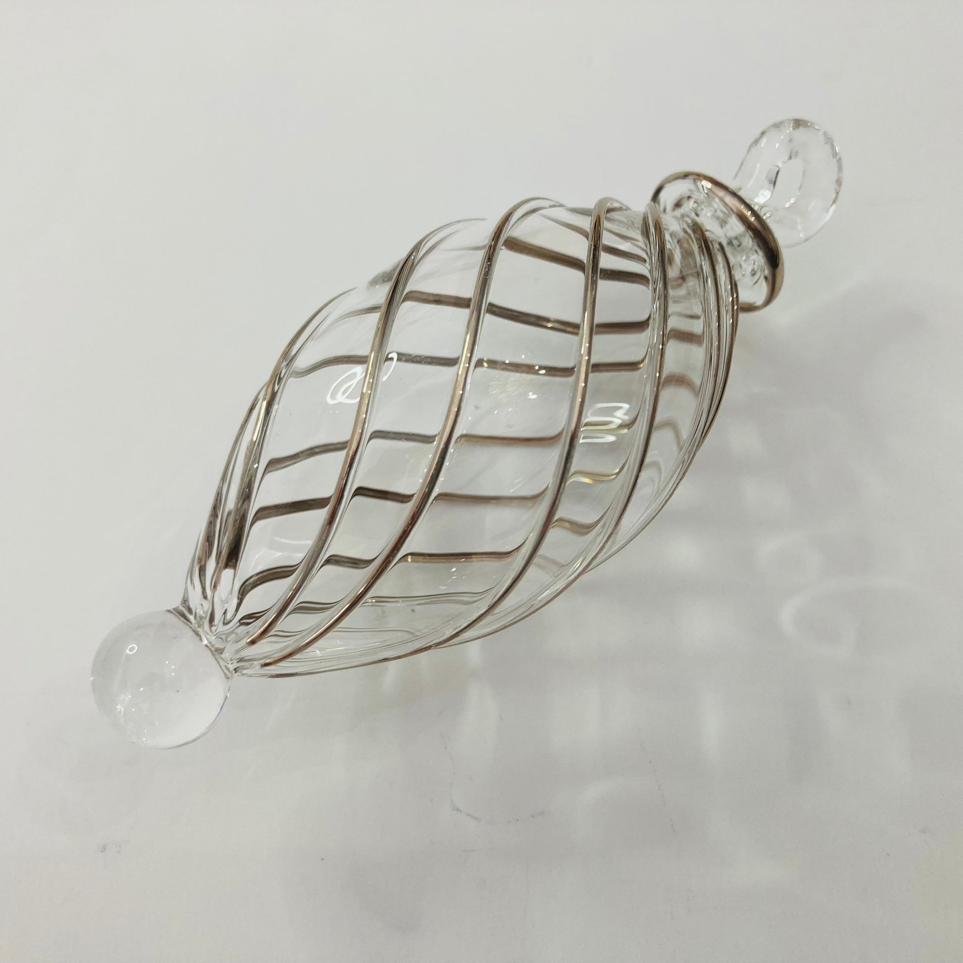 Blown Glass Small Ornament - Swirl Oval