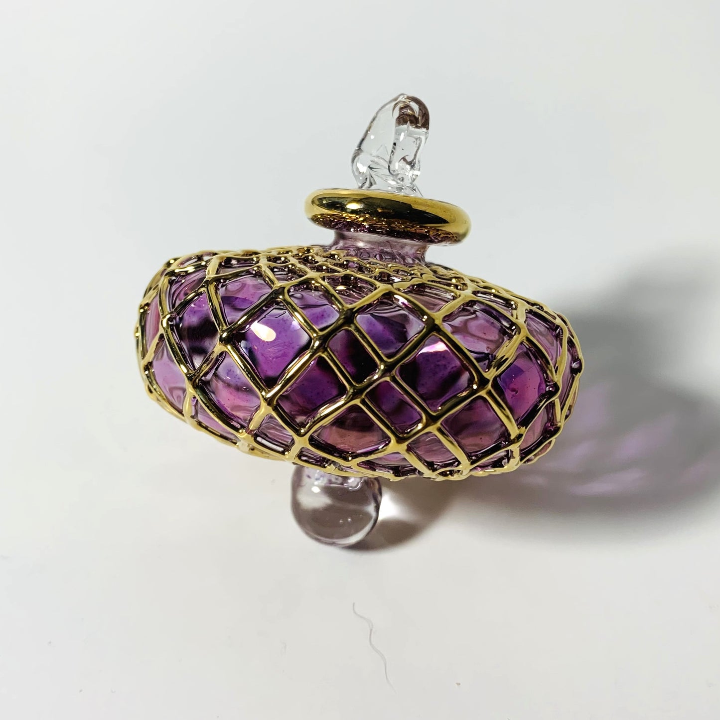 Blown Glass Small Ornament - Diamond Toupie