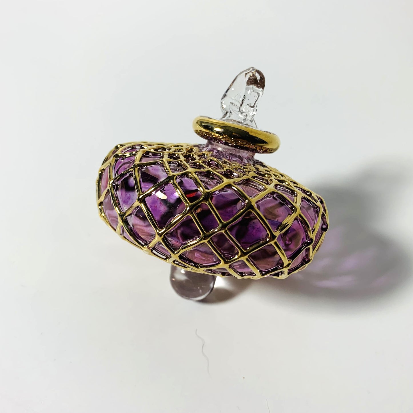 Blown Glass Small Ornament - Diamond Toupie