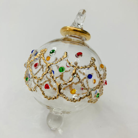 Blown Glass Small Ornament - Colored Gems