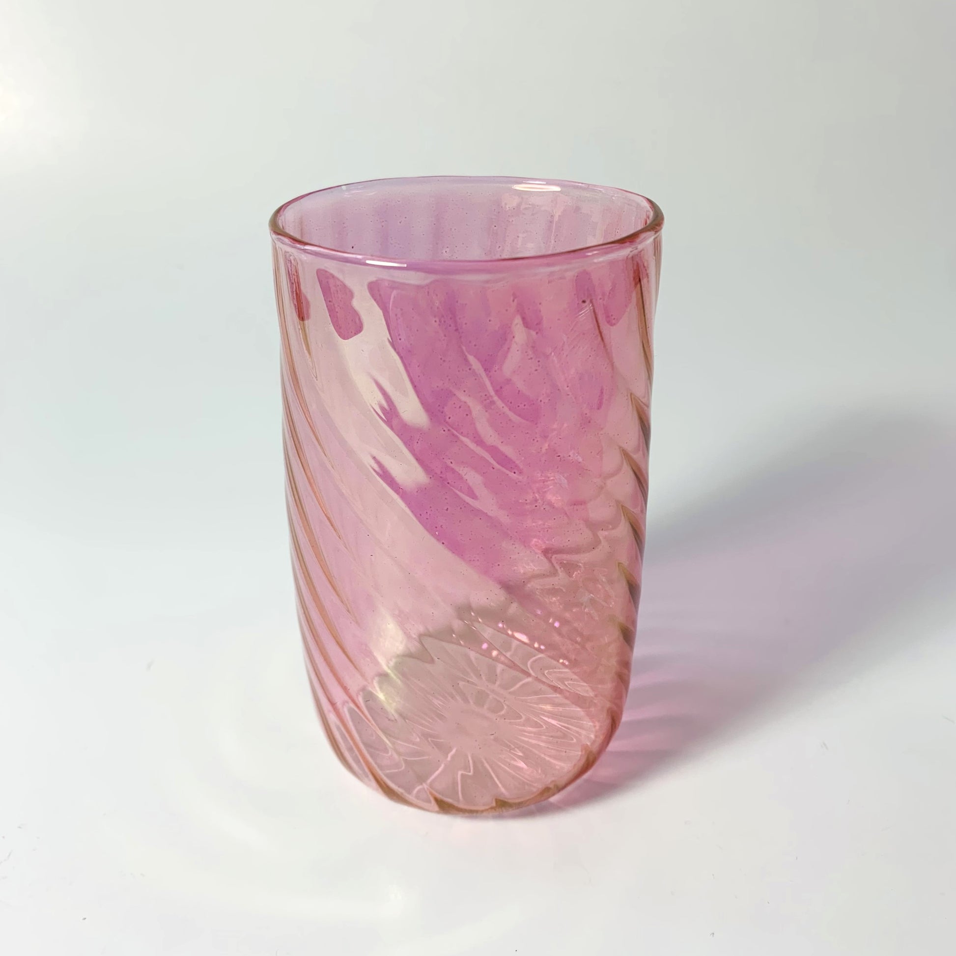 Blown Glass Stemless Glass - Iridescent