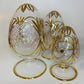 Blown Glass Tabletop Egg Handcrafted With Gold