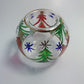 Blown Glass Candle Holder - Christmas Trees