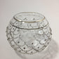 Blown Glass Candle Holder - Silver Lace