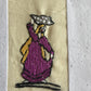 Handmade Recycled Paper Greeting Card with Embroidery - Water Carrier