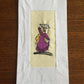 Handmade Recycled Paper Greeting Card with Embroidery - Water Carrier