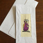 Handmade Recycled Paper Greeting Card with Embroidery - Water Carrier