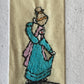 Handmade Recycled Paper Greeting Card with Embroidery - Water Carrier