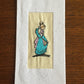 Handmade Recycled Paper Greeting Card with Embroidery - Water Carrier