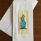 Handmade Recycled Paper Greeting Card with Embroidery - Water Carrier