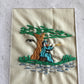 Handmade Recycled Paper Greeting Card with Embroidery - Flute Player