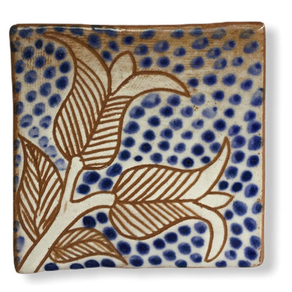 Pottery Coaster - Blooming Flowers