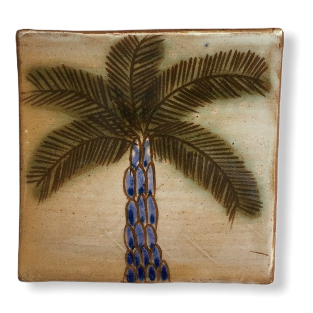 Pottery Coaster - Palm Tree