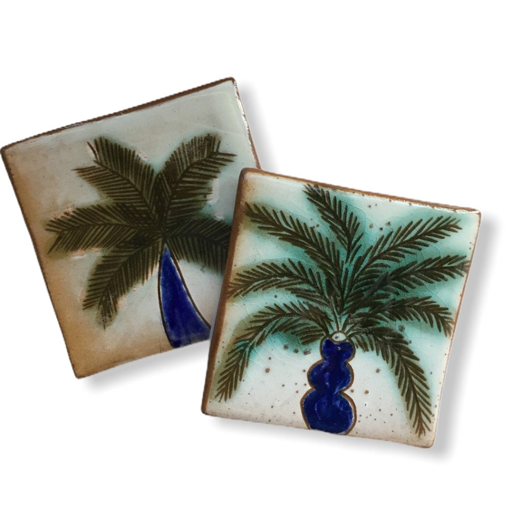 Pottery Coaster - Palm Tree