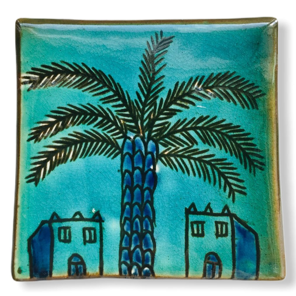 Pottery Coaster - Palm Tree & Adobe Houses