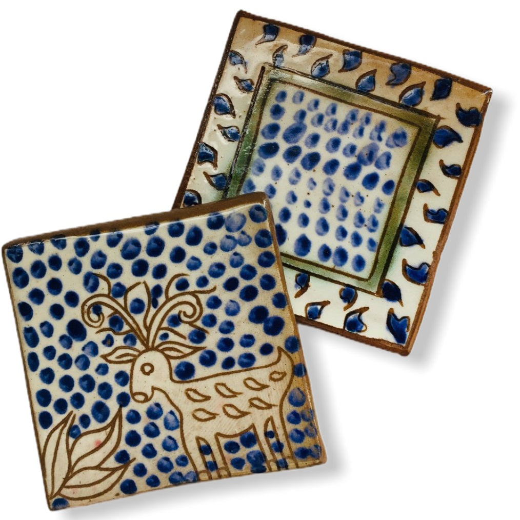 Pottery Coaster - Polka Dots
