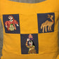 Handwoven Egyptian Cotton Cushion Cover - Hand Embroidered Art - Rural Scenes