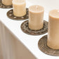 Metal Pillar Candle Plate - Circles