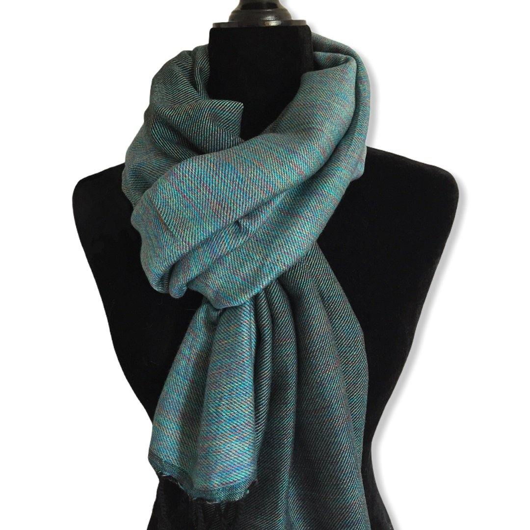 Double-faced Diagonal Handwoven Scarf - Variegated