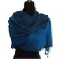 Double-faced Diagonal Shawl - Blue & Black