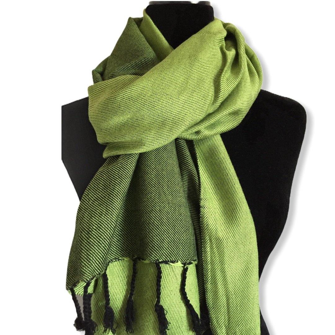 Double-faced Diagonal Shawl - Grass Green