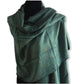 Double-faced Diagonal Shawl - Green & Mustard