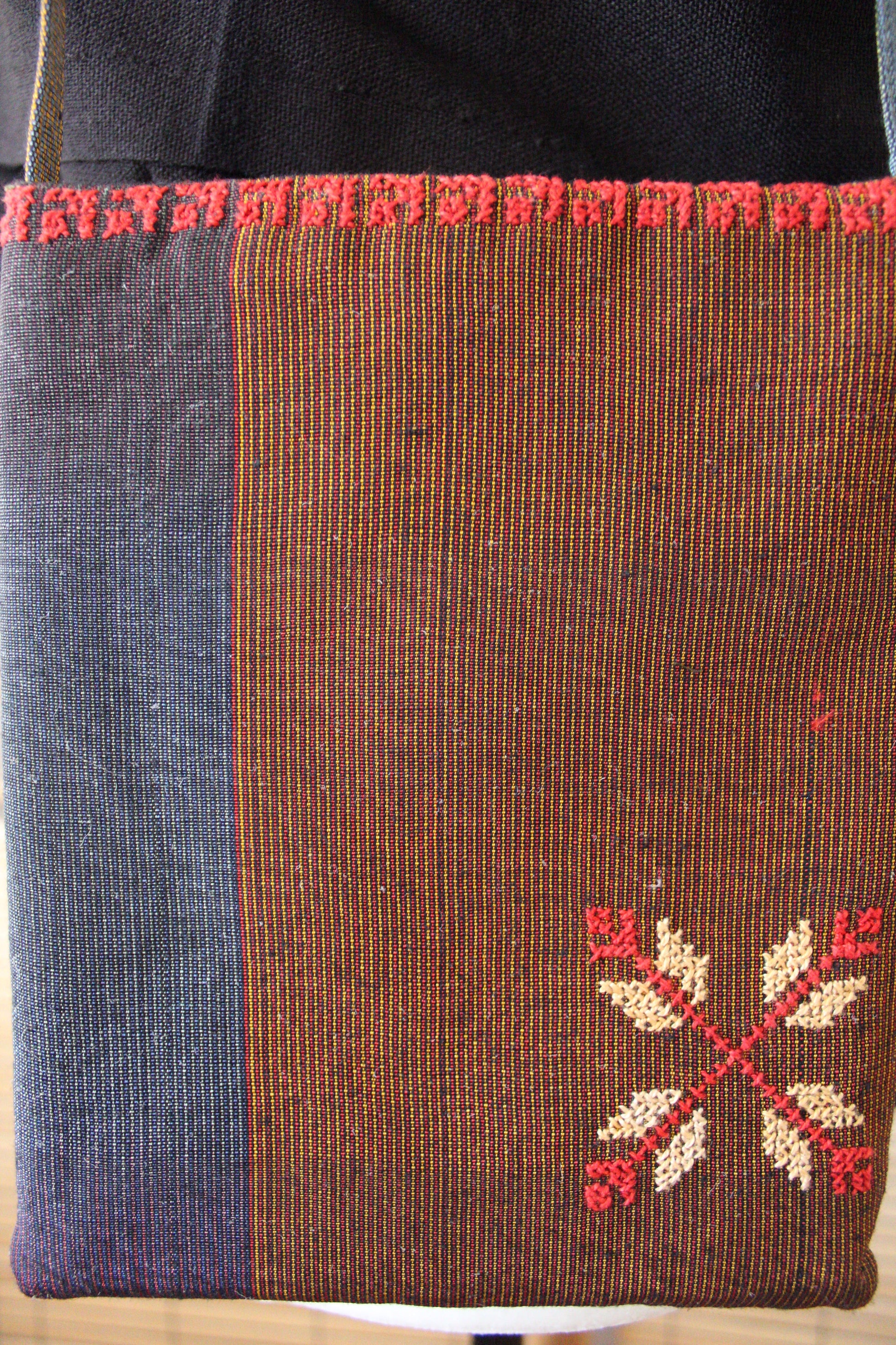 Edith Handcrafted Crossbody - Moiré with Arish stitching