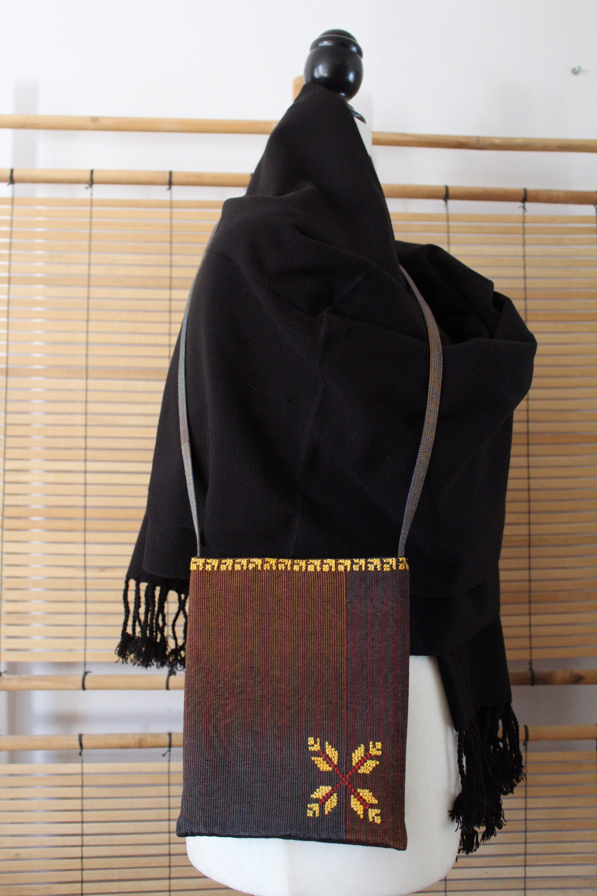 Edith Handcrafted Crossbody - Moiré with Arish stitching
