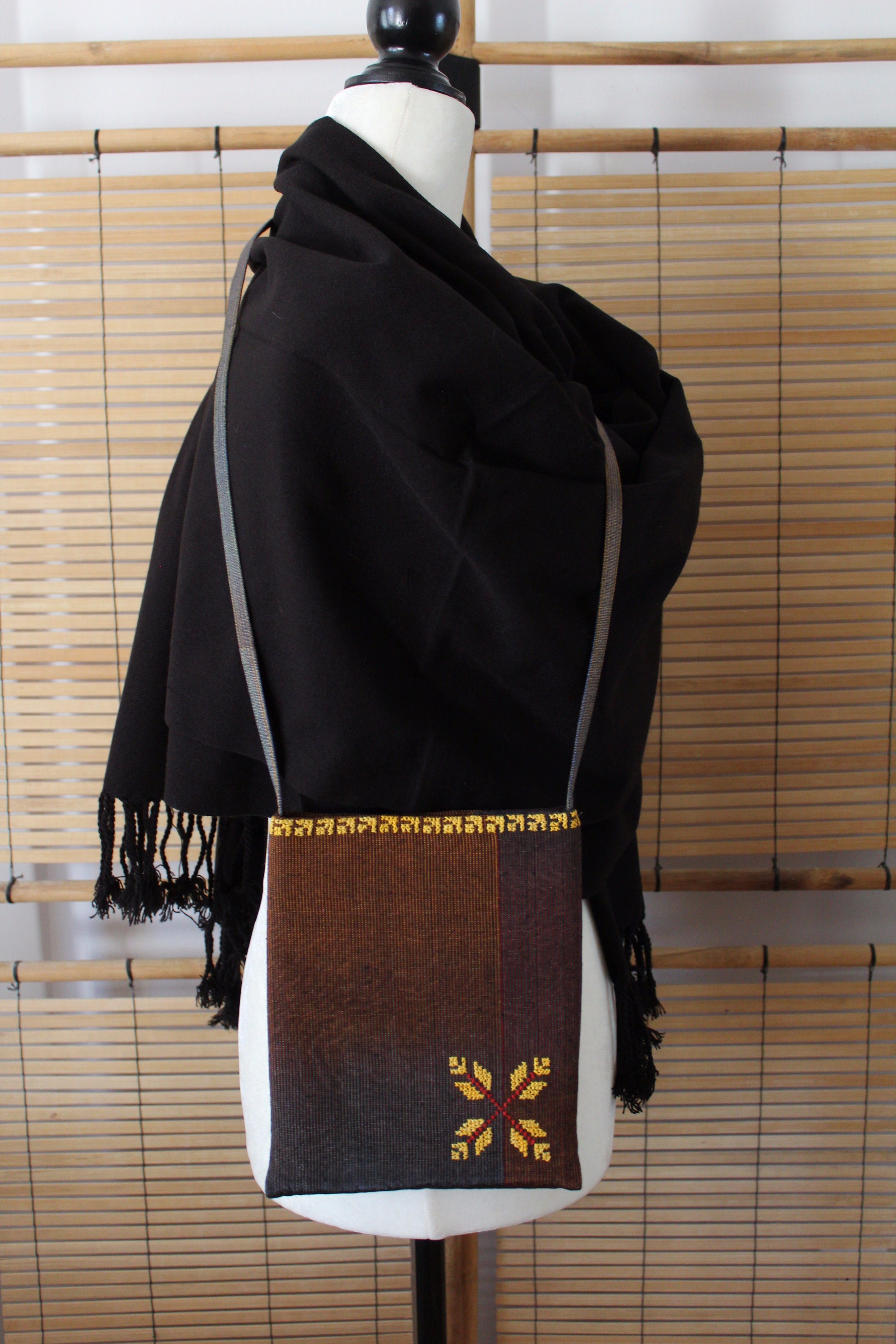 Edith Handcrafted Crossbody - Moiré with Arish stitching