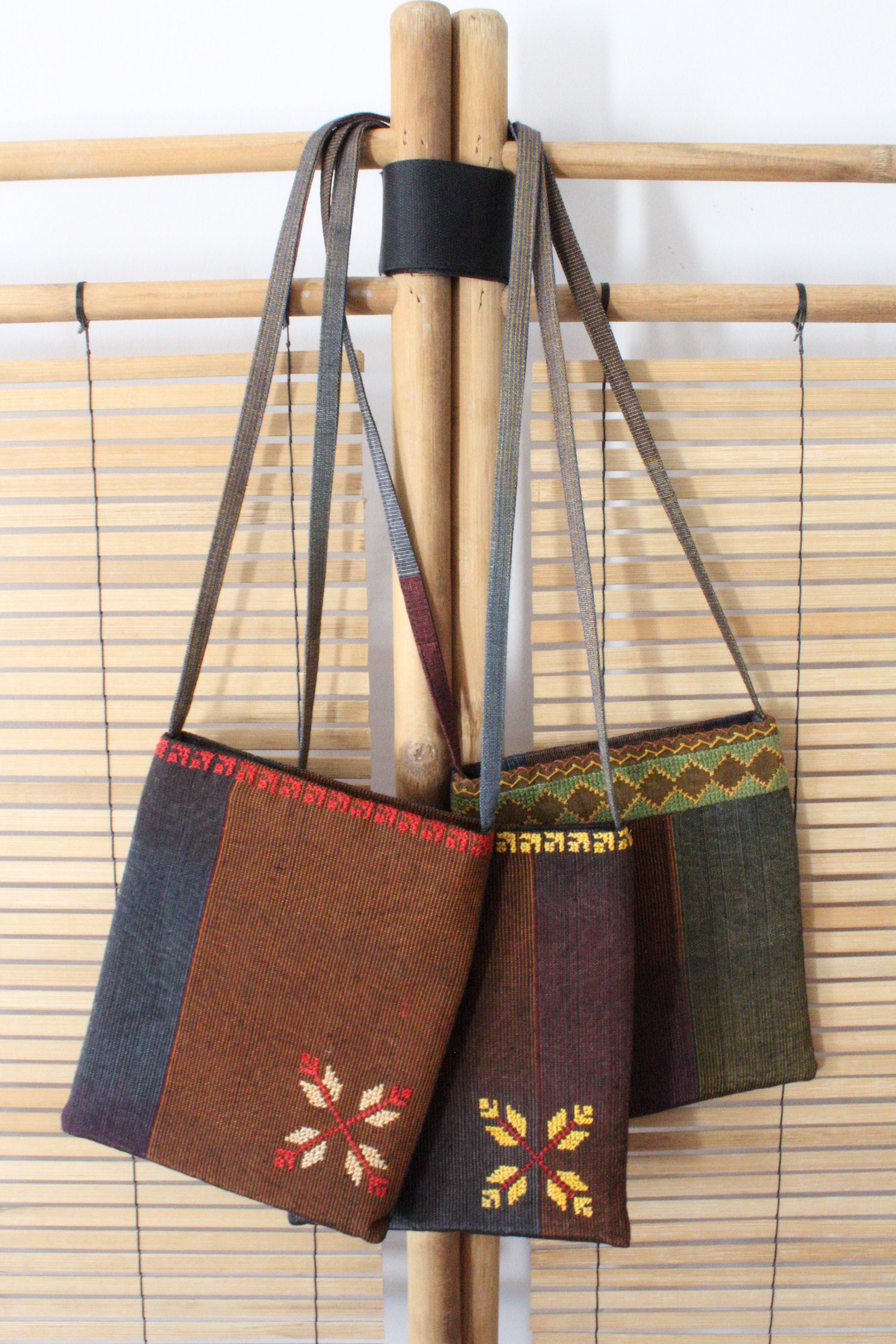 Edith Handcrafted Crossbody - Moiré with Arish stitching