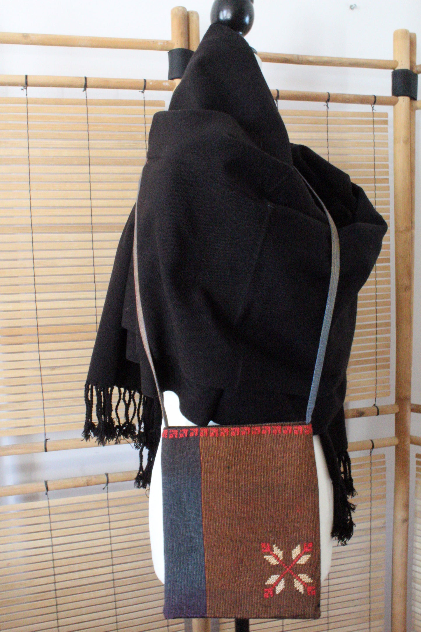 Edith Handcrafted Crossbody - Moiré with Arish stitching