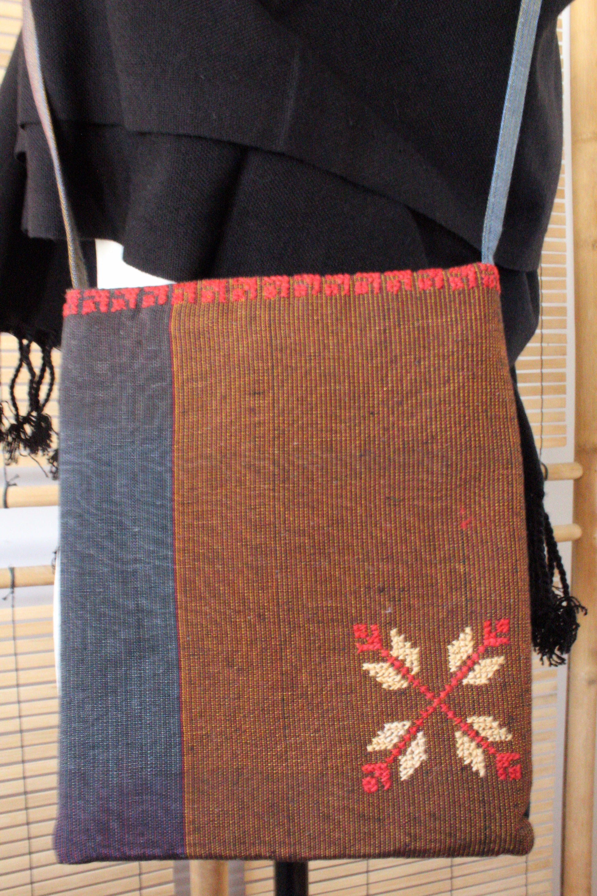 Edith Handcrafted Crossbody - Moiré with Arish stitching