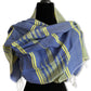 Geometric Design Handwoven Scarf - Blue and Yellow