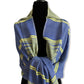 Geometric Design Handwoven Scarf - Blue and Yellow