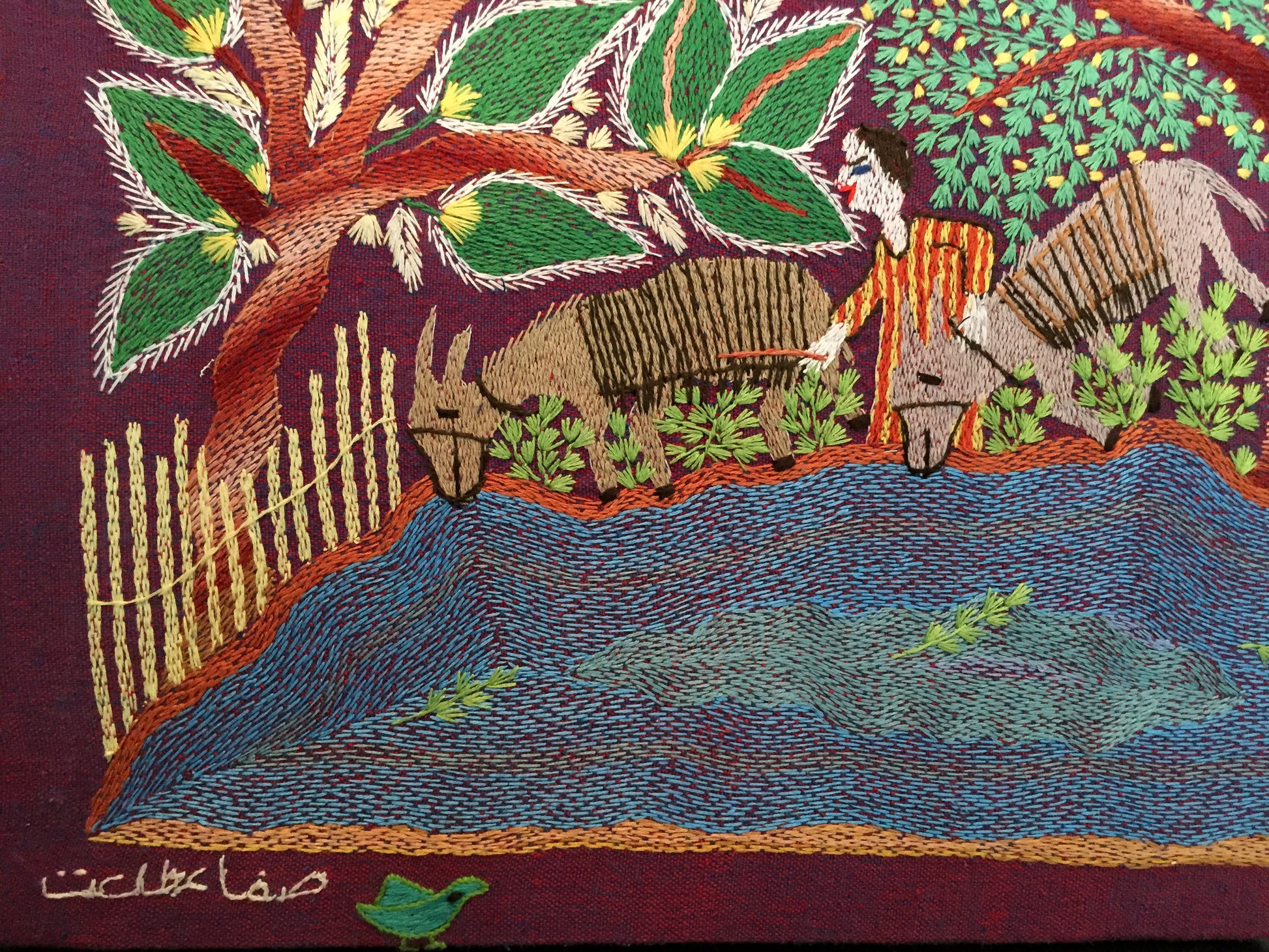 Hand Embroidered Tapestry - On the Canal - Dandarah