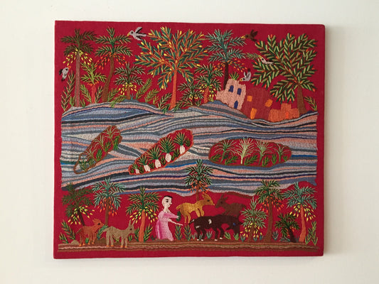 Hand Embroidered Tapestry - The Island - Dandarah
